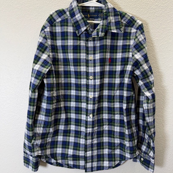 Ralph Lauren Other - Ralph Lauren Kids Blue and Green Plaid Button Down Shirt